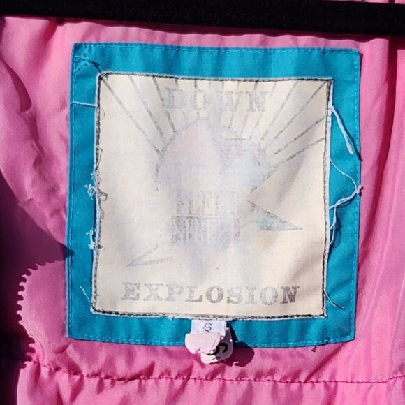 Vintage Teal Down Jacket • Explosion Brand • 80% Down Filled Winter Coat - Picture 4 of 14